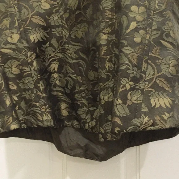 Ralph Lauren black label bustier in olive pattern silk - Picture 7 of 8